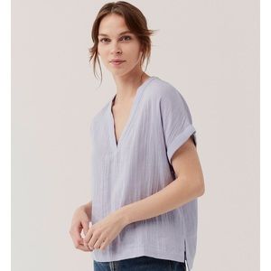 Pact Organic Coastal Daily Double Gauze Top Wisteria  M/L